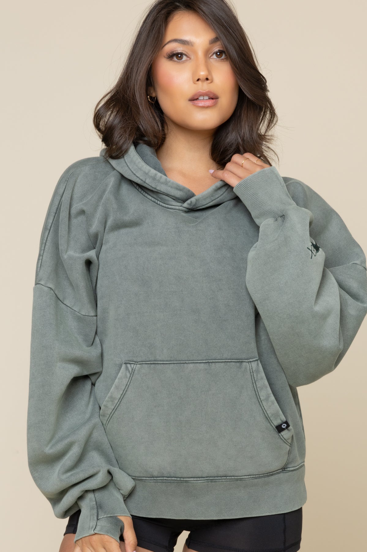 Boxy Boyfriend Hoodie - Vintage Forest Fern