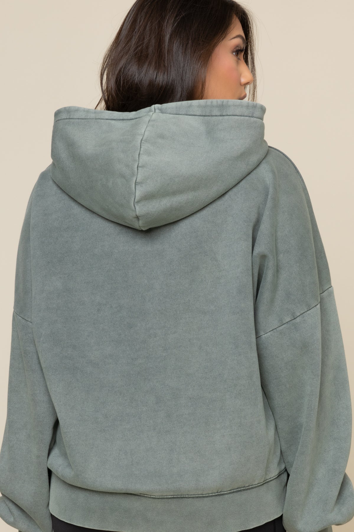 Boxy Boyfriend Hoodie - Vintage Forest Fern