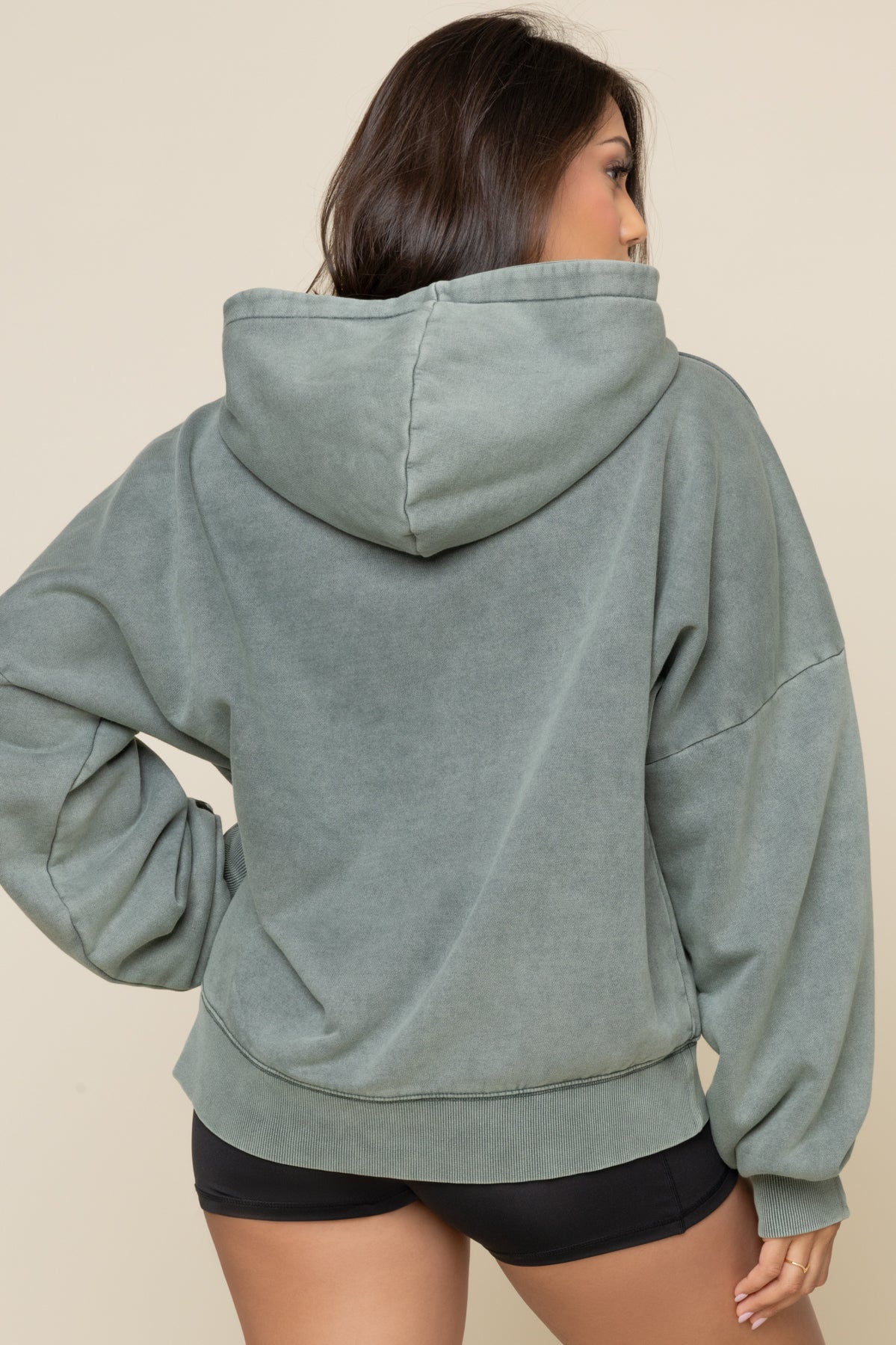 Boxy Boyfriend Hoodie - Vintage Forest Fern