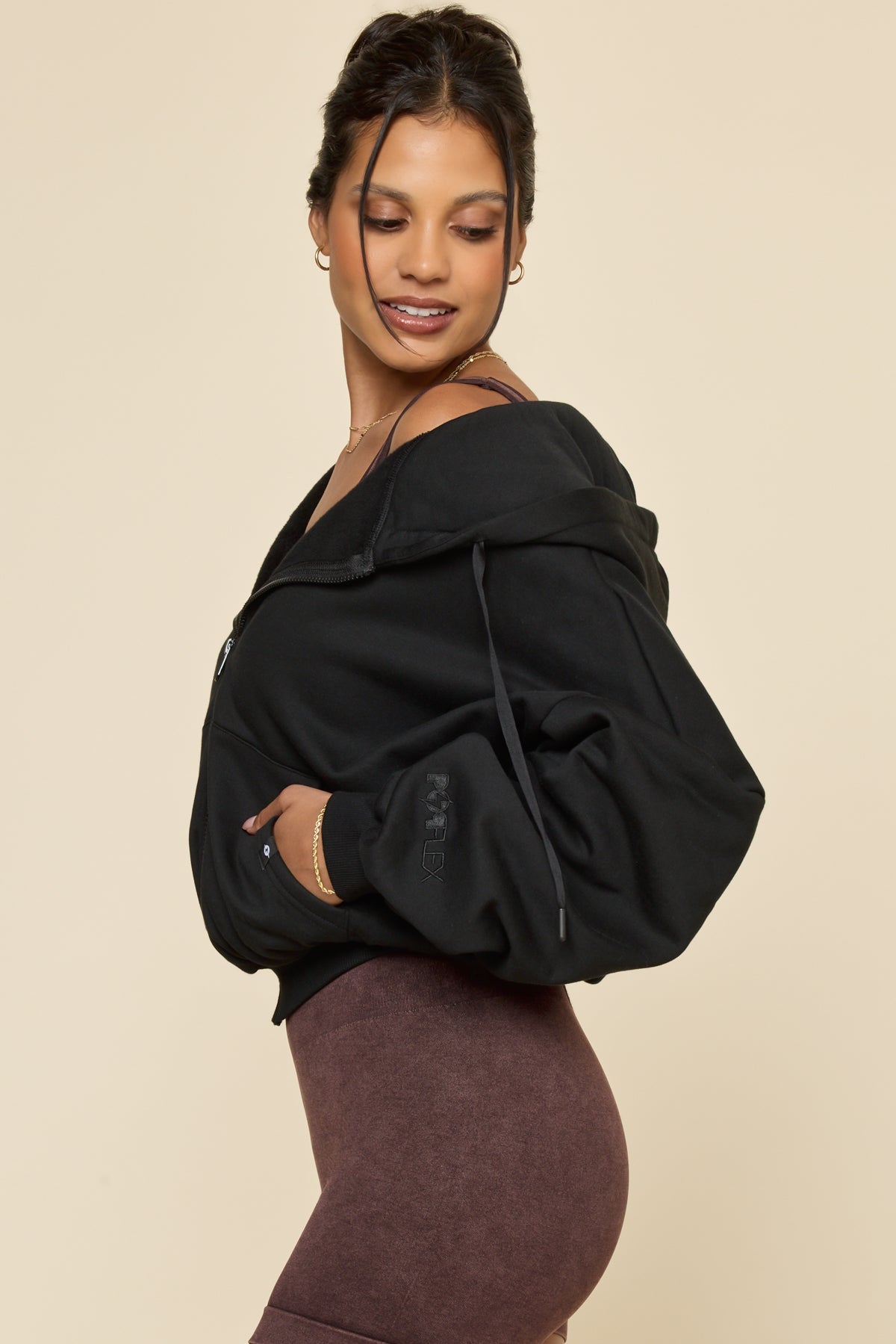 Zip Cloud Hoodie - Black