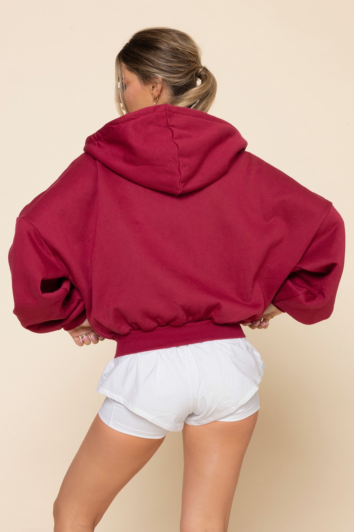 Zip Cloud Hoodie - Ruby