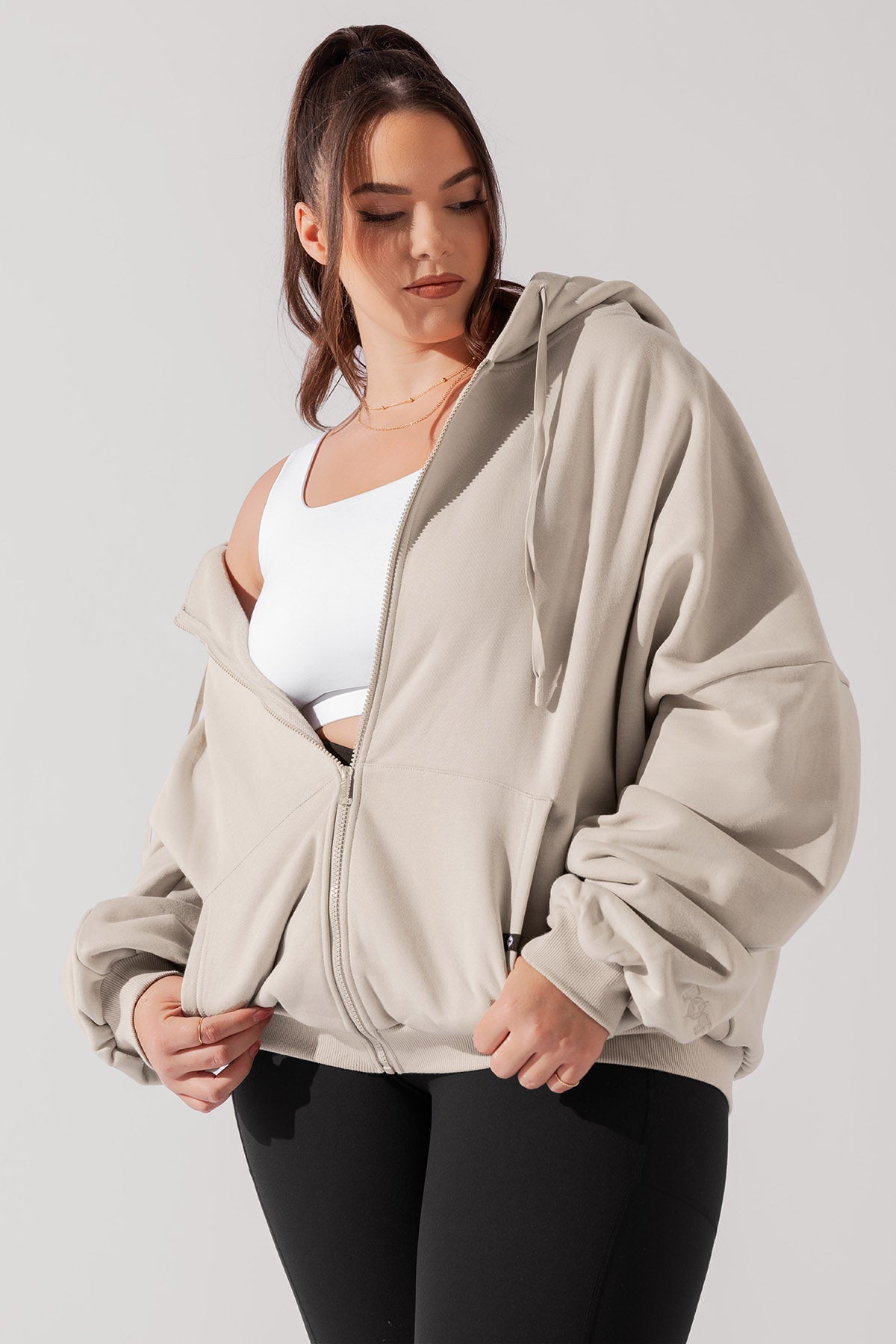 Zip Cloud Hoodie - Seashell