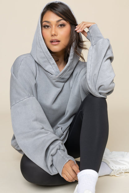 Boxy Boyfriend Hoodie - Vintage Blue Mist