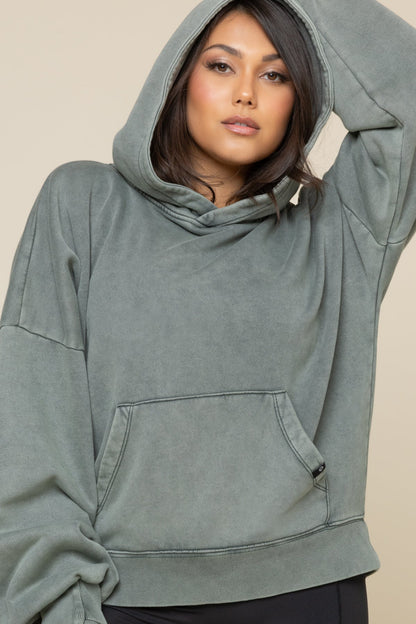 Boxy Boyfriend Hoodie - Vintage Forest Fern