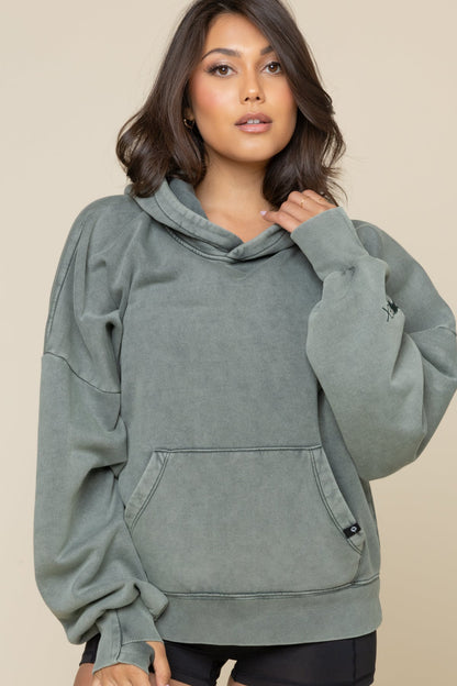 Boxy Boyfriend Hoodie - Vintage Forest Fern