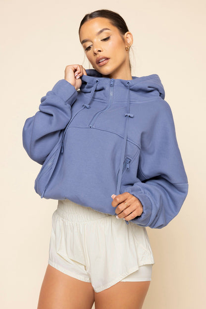 Half Zip Warm Up Hoodie - Wild Wind
