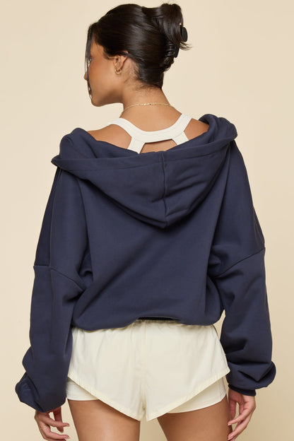 Zip Cloud Hoodie - Academic Navy