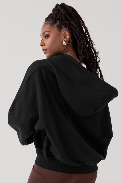 Zip Cloud Hoodie - Black