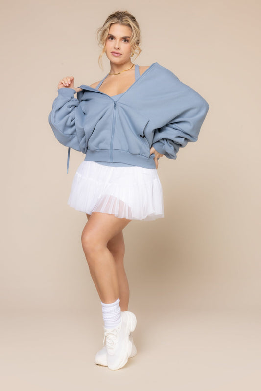 Zip Cloud Hoodie - Blue Storm