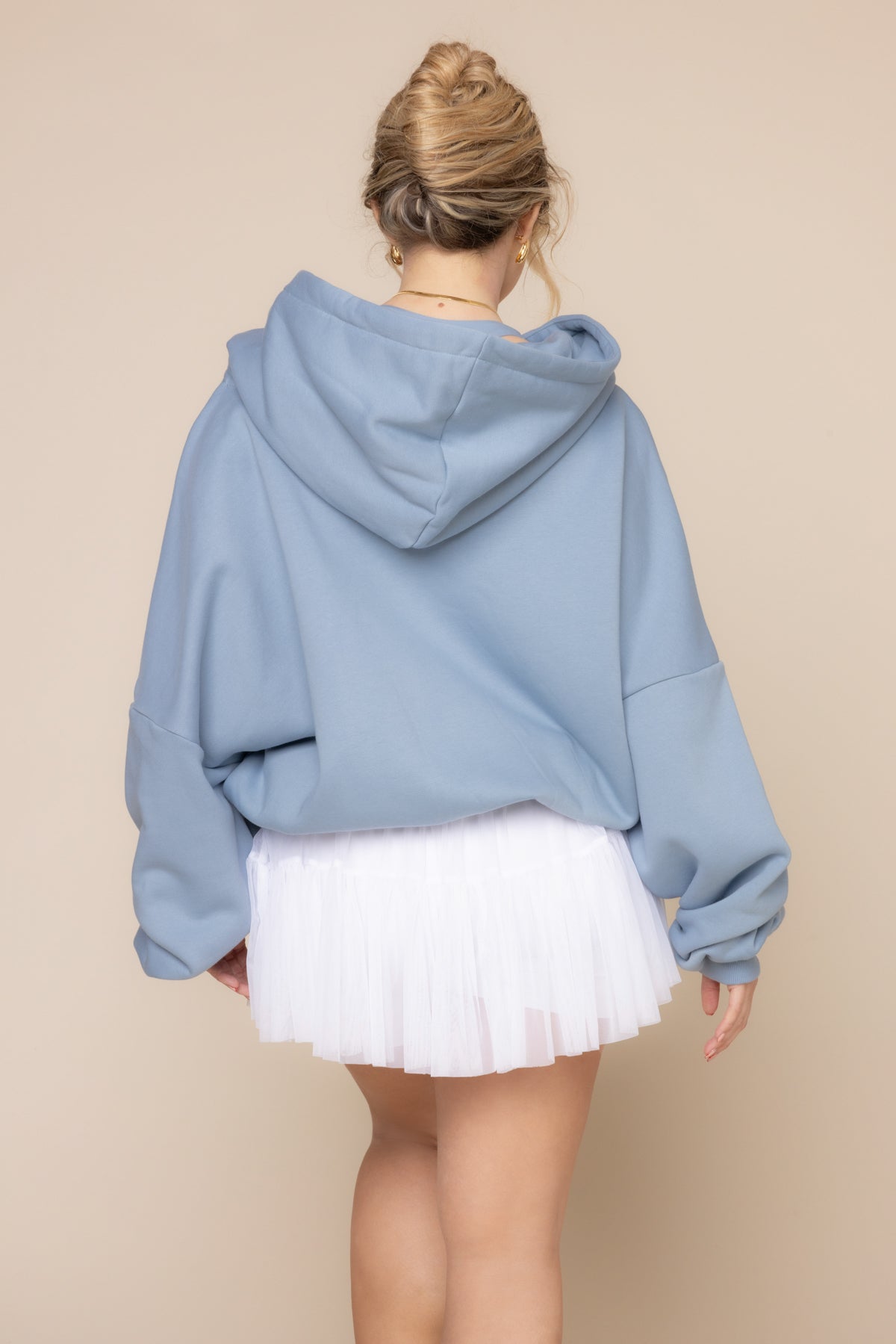 Zip Cloud Hoodie - Blue Storm