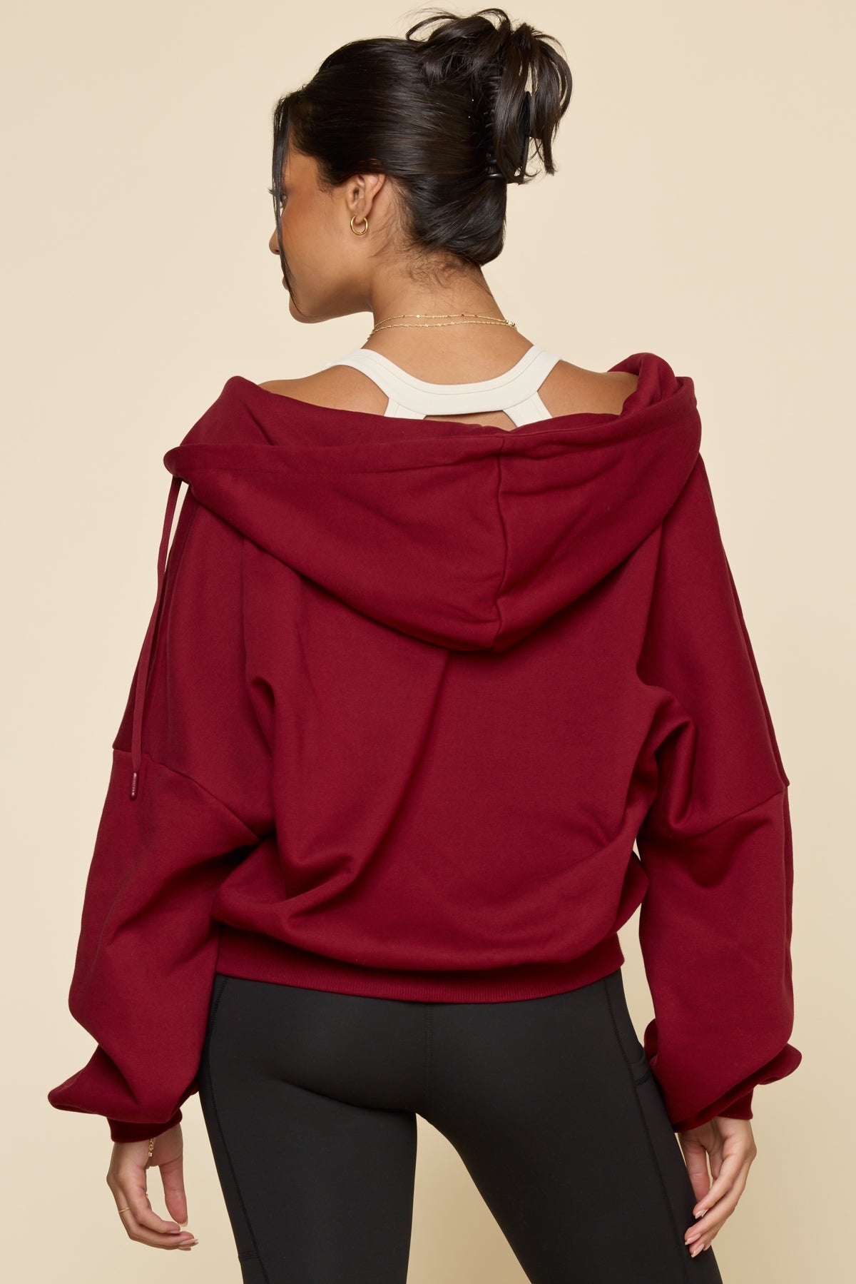 Zip Cloud Hoodie - Crimson