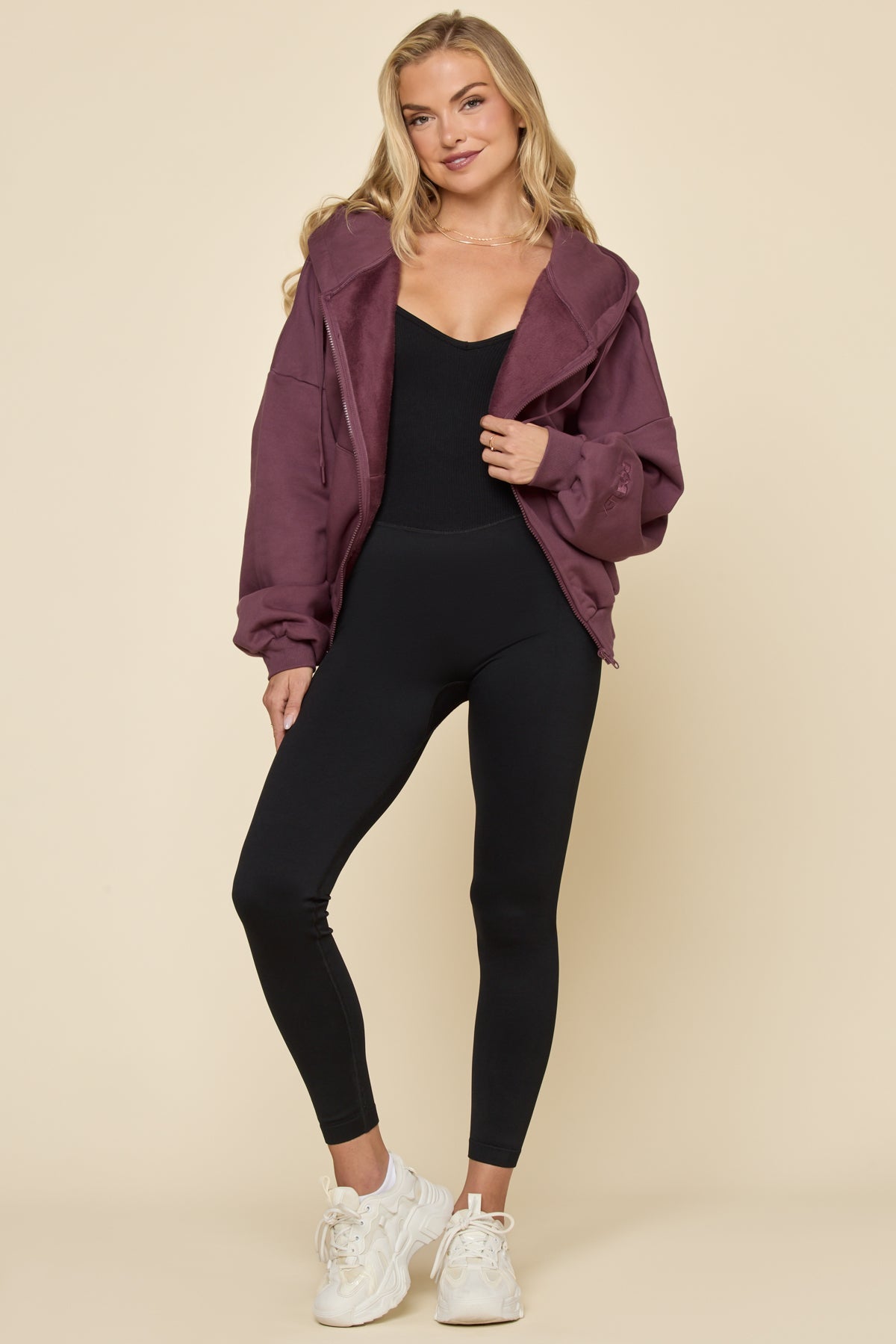 Zip Cloud Hoodie - Deep Plum