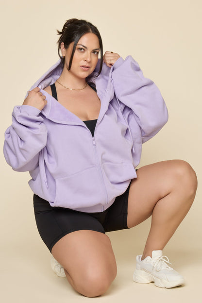 Zip Cloud Hoodie - Digital Lavender