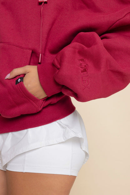 Zip Cloud Hoodie - Ruby