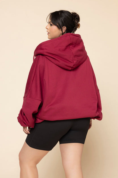 Zip Cloud Hoodie - Ruby