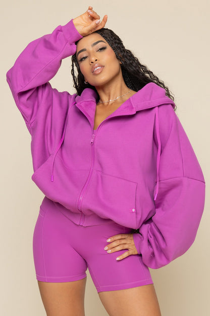 Zip Cloud Hoodie - Royal Orchid